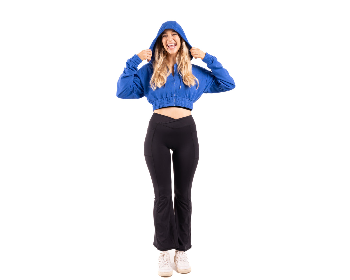 Amani Hooded Crop Jacket - Blue