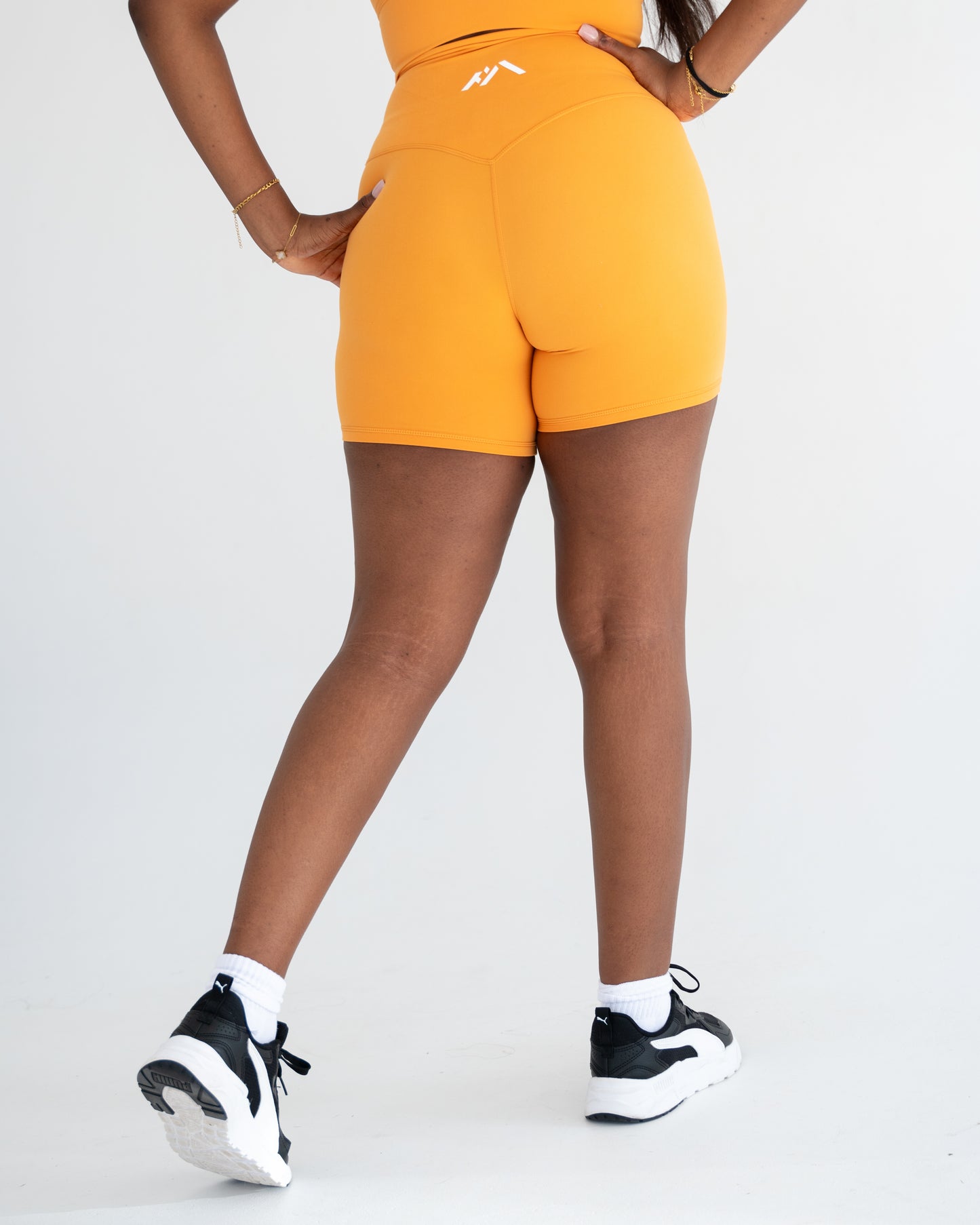 Shamra Midi Bike Shorts - Tangerine