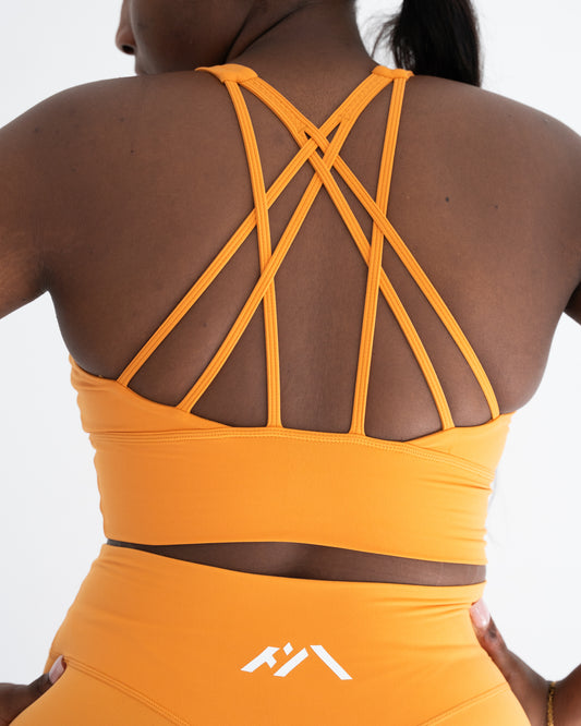 Shamra Criss Cross Sports Bra - Tangerine