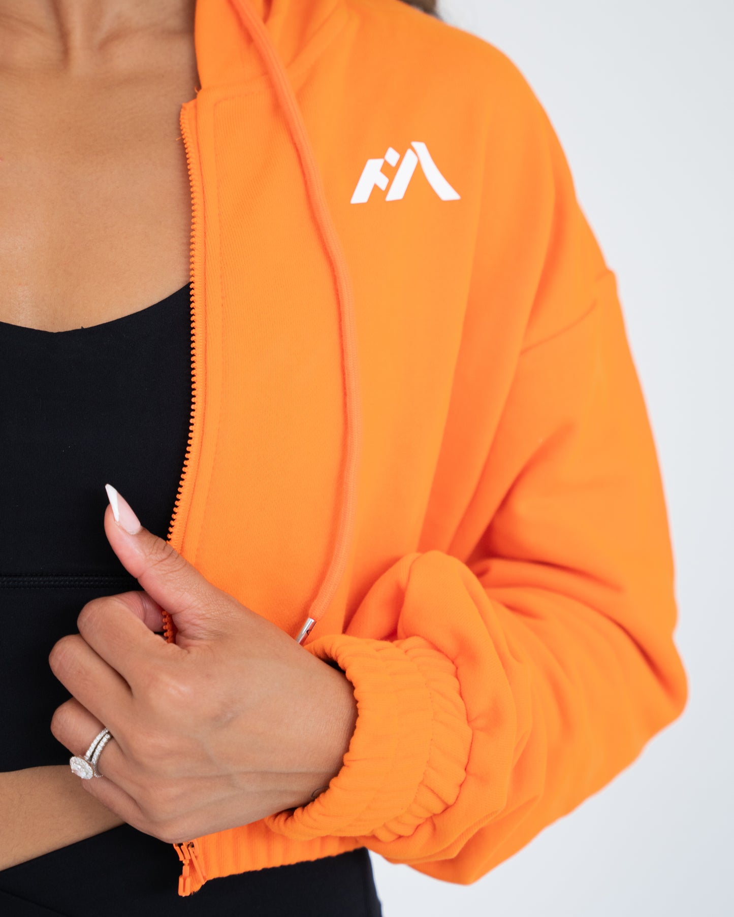 Amani Hooded Crop Jacket - Orange