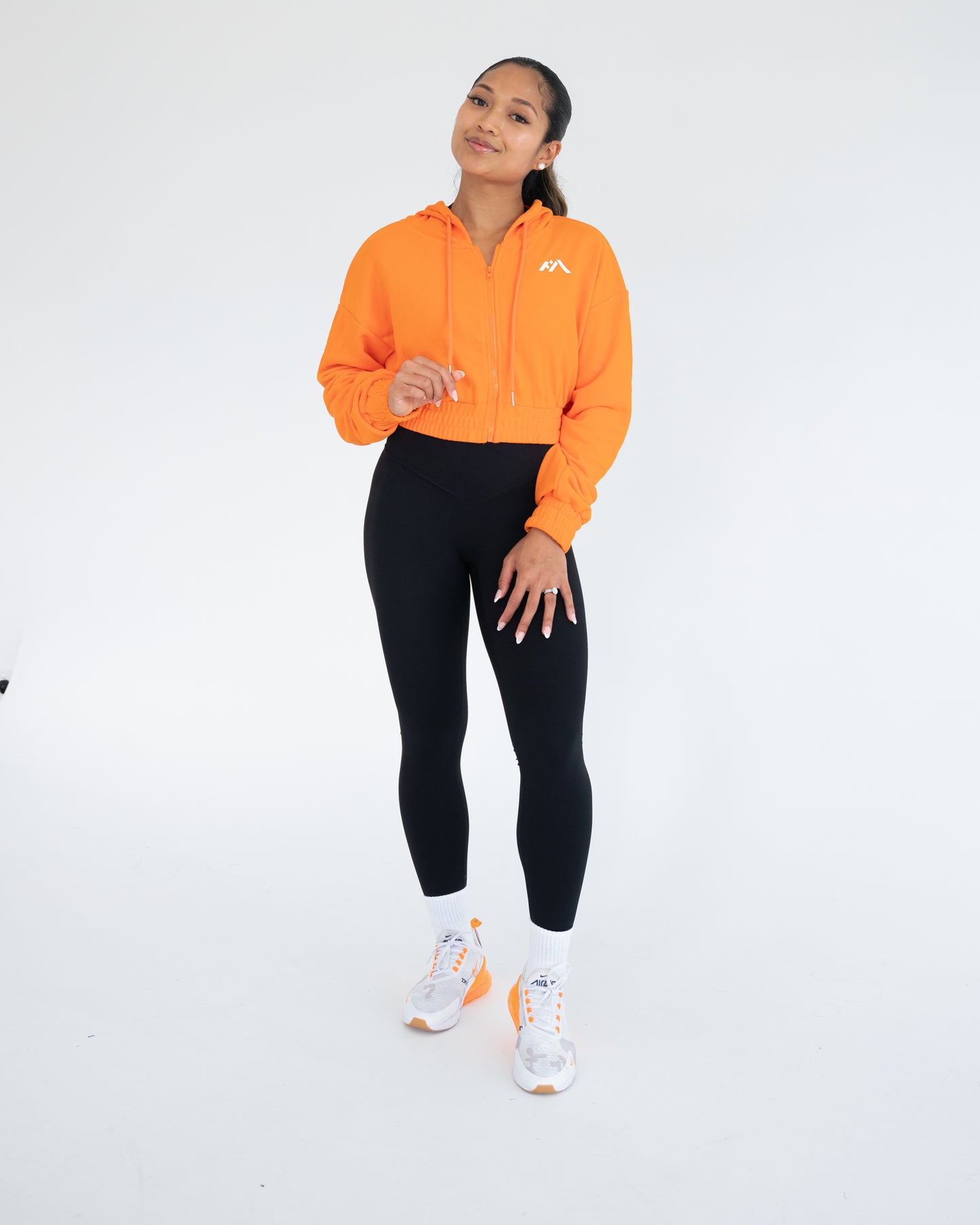 Amani Hooded Crop Jacket - Orange