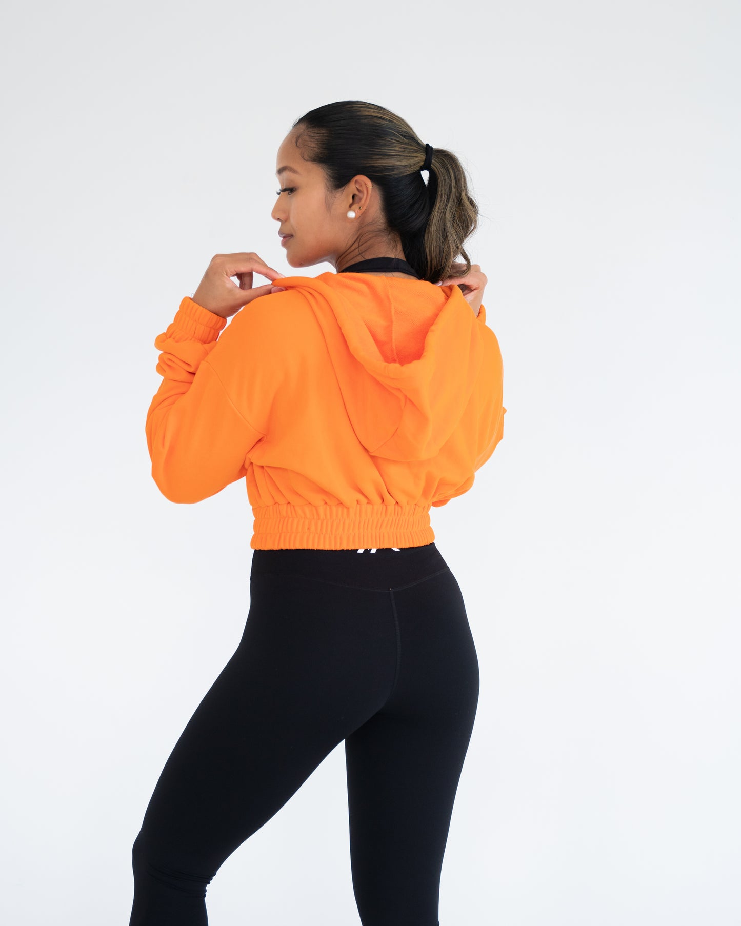 Amani Hooded Crop Jacket - Orange